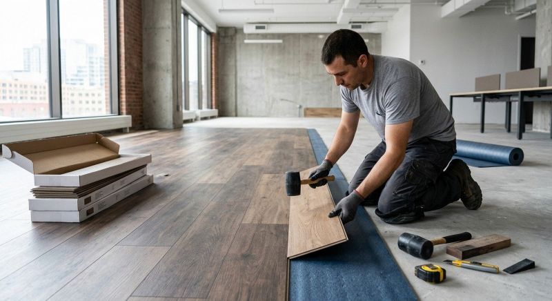 Our team working on Flooring Service projects in Washtenaw County, MI